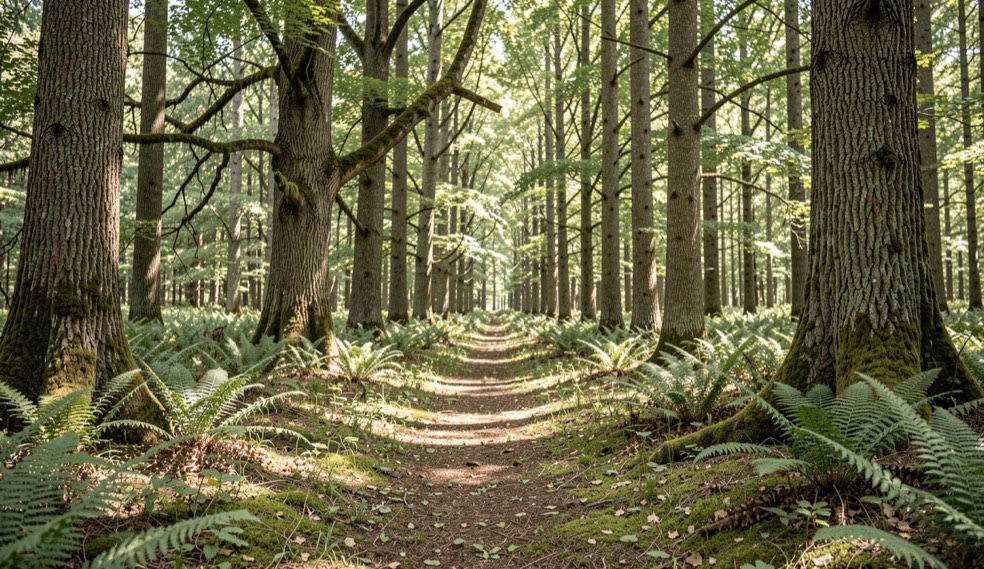 Forestier expliquant une carte de parcelles